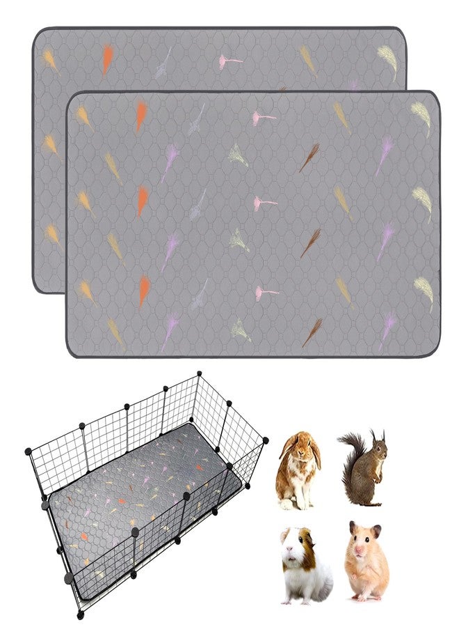 LWYMX 2Pcs Guinea Pig Cage Liners,Guinea Pig Fleece Cage Liners24''X48'' Super Absorbent Washable Pee Pads Reusable for Rabbit Hamster Chinchilla - Image 1